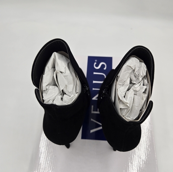 New VENUS Black Heeled Boots with Stiletto Heel - Picture 5 of 8